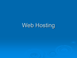 Site planning - Web hosting - week4