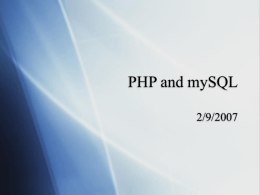 PHP and mySQL