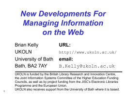 New Developments For Managing Information on the Web