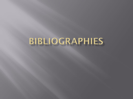 Bibliographies - MrGabbardsTechClass