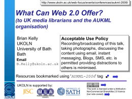 What Can Web 2.0 Offer?