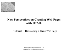 Tutorial 1: Developing a Basic Web Page