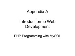PHP Appendix A