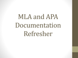 Teaching MLA and APA PowerPoint