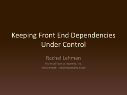 Keeping Front End Dependencies Under Control