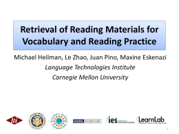 Retrieval of Reading Materials for Vocabulary and Reading Practice