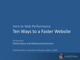 slides for “10 Ways to a Faster Website”