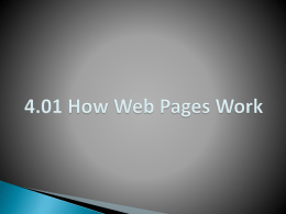 4.01 How Web Pages Work