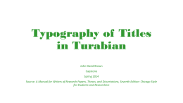 18. Typography of Titles in Turabian
