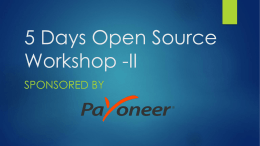5 Days Open Source Workshop -II