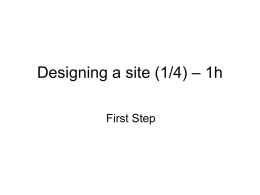 Designing a site (1