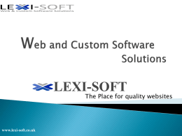 Introduction www.lexi-soft.co.uk 1.Web Design