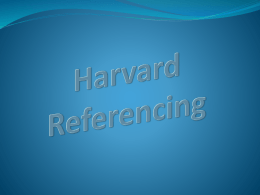Harvard Referencing - Central Institute of Technology