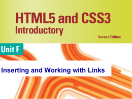 HTML5 and CSS3 Ill 2e Unit F