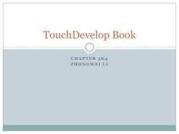 TouchDevelop Book