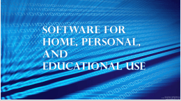software for home, personal and educational use