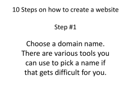 10 Steps on how to create a website Step #1