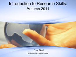 Introduction to Research Skills