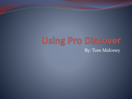 Using Pro Discover