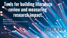 Tools for building literature review and measuring