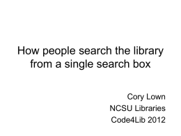 How people search the library from a single search box