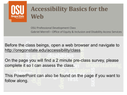 Accessibility Basics for the Web