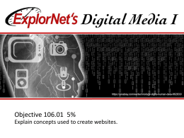 Objective 106.01 5% Explain concepts used to create websites.