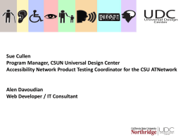 CSUN Universal Design Center Efficient Compliance Evaluations