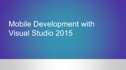 Mobile Development with Visual Studio 2015 WN