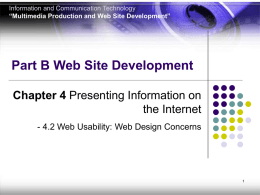 Ch 4.2 Web Usability: Web Design Concerns