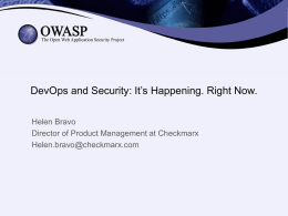 DevOps and Security: It*s Happening. Right Now.