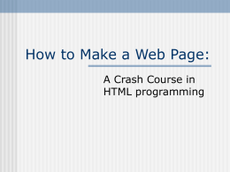 How to Make a Web Page: