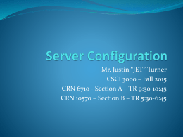 Server Configuration - CSCI 3000 Web Programming