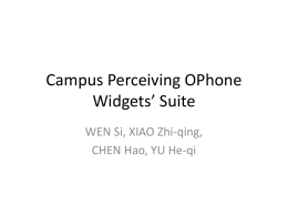 Campus Perceiving OPhone Widgets` Suite