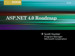 PC20: ASP.NET 4.0 Roadmap