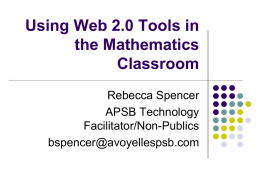 Using Web 2.0 Tools in the Mathematics Classroom