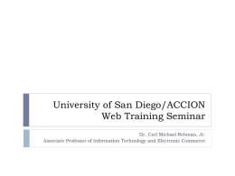 University of San Diego/ACCION Web Training Seminar