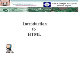 HTML - DAV College For Girls, Yamunanagar