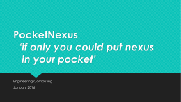 PocketNexus *if only you could put nexus in your pocket*