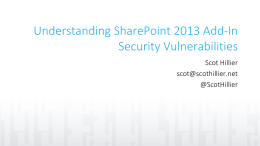 Understanding SharePoint 2013 App Security Vulnerabilities