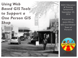 Using Web Based GIS Tools to support a One Person GIS Shop
