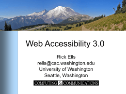 Web Accessibility 3.0 - University of Washington