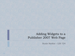 Adding Widgets to a Publisher 2007 Web Page