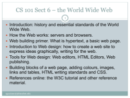 CS101 Sect 6 Webx - Web Design John Cabot University