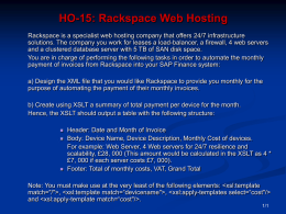 HO-15: Rackspace Web Hosting (PowerPoint)