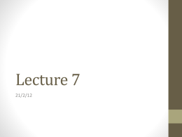 Lecture 7