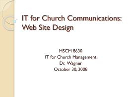MSCM 8630: Information Technology (IT) for Church Management