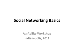 Social Networking Basics - National AgrAbility Project
