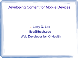 Considering mobile when programming for the web