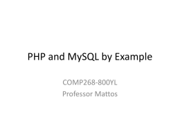 PHP and MySQL by Example - Brookdale Community College